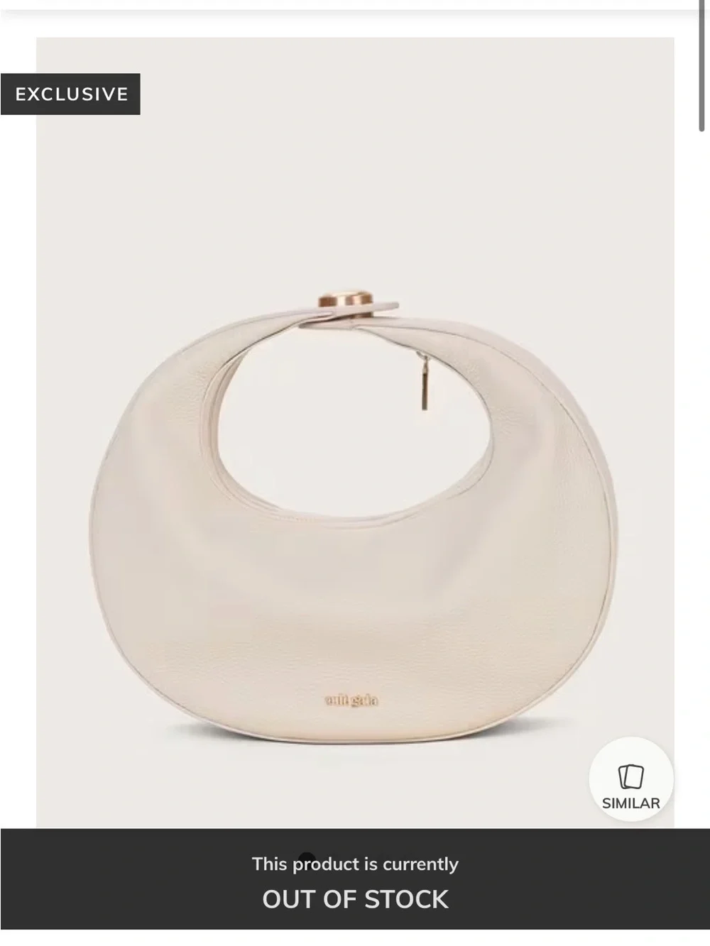 Authentic Cult Gaia Valisa Neutral Top Handle Crescent Handbag